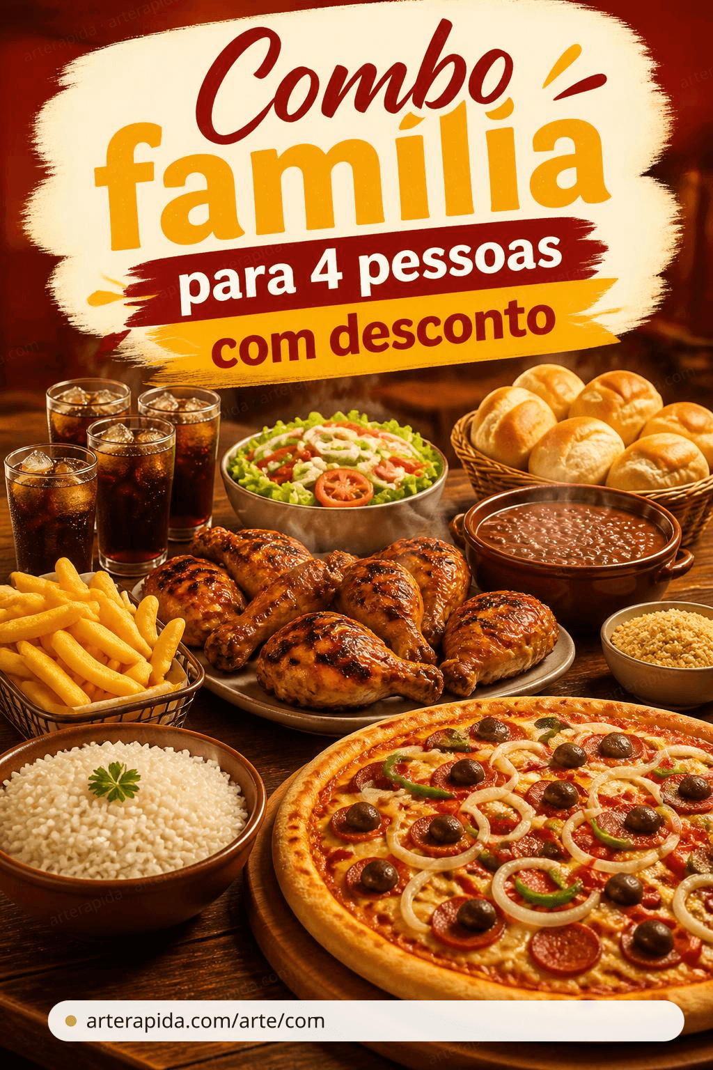 Combo família para 4 pessoas