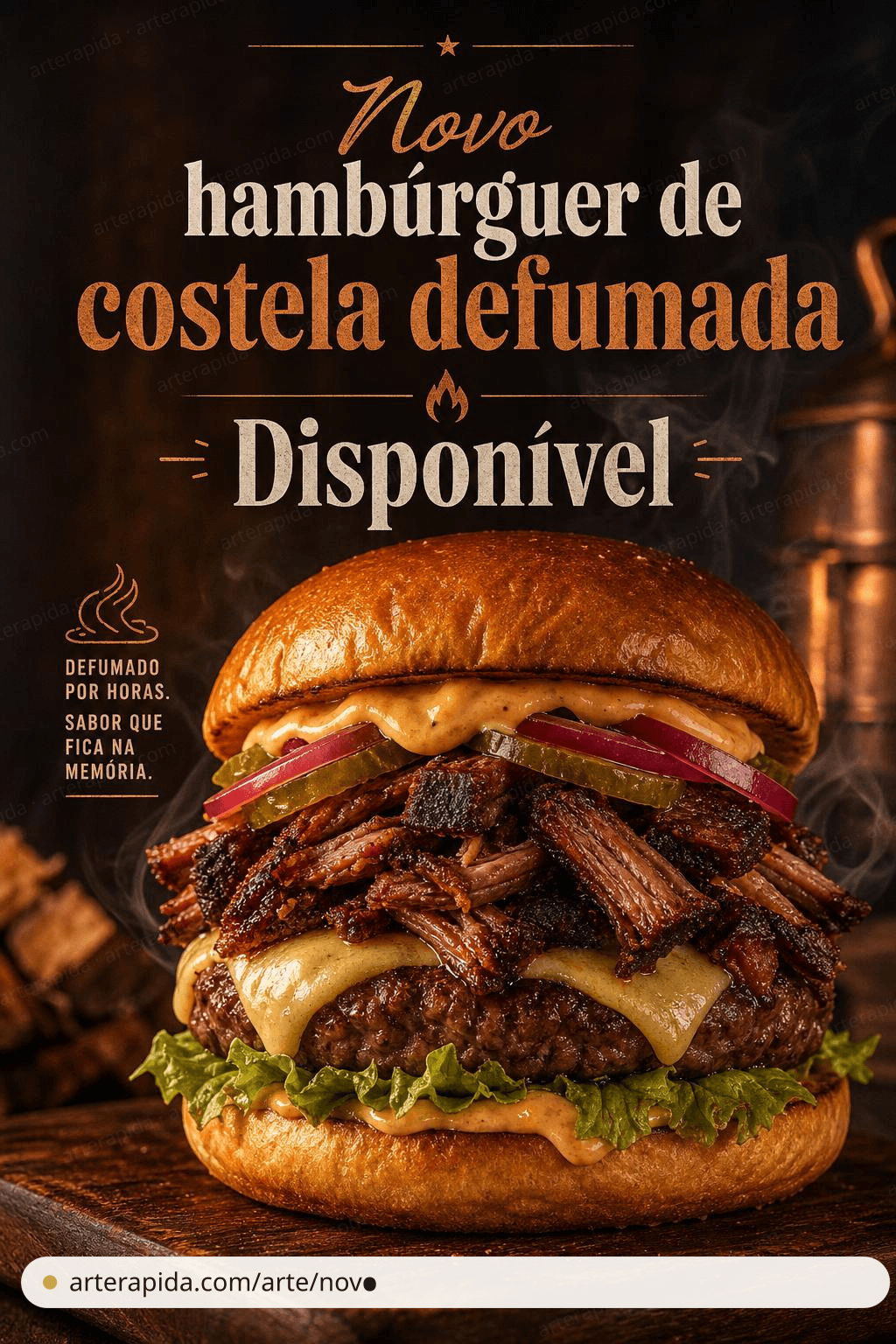 Novo hambúrguer de costela defumada